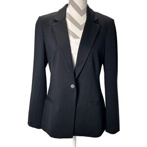Premise Women Black Single Button Blazer Jacket Size 10